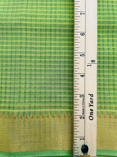 Mangalgiri Handwoven Cotton Saree | Green | Ships from California